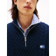 Tommy Hilfiger Ανδρική πλεκτή μπλούζα Cable Knit Quarter-Zip Slim Jumper